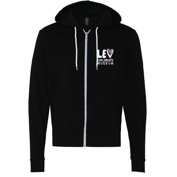 Lev Museum Bella + Canvas Zipper Hoodie – Black