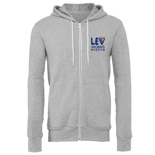 Lev Museum Bella + Canvas Zipper Hoodie – Gray